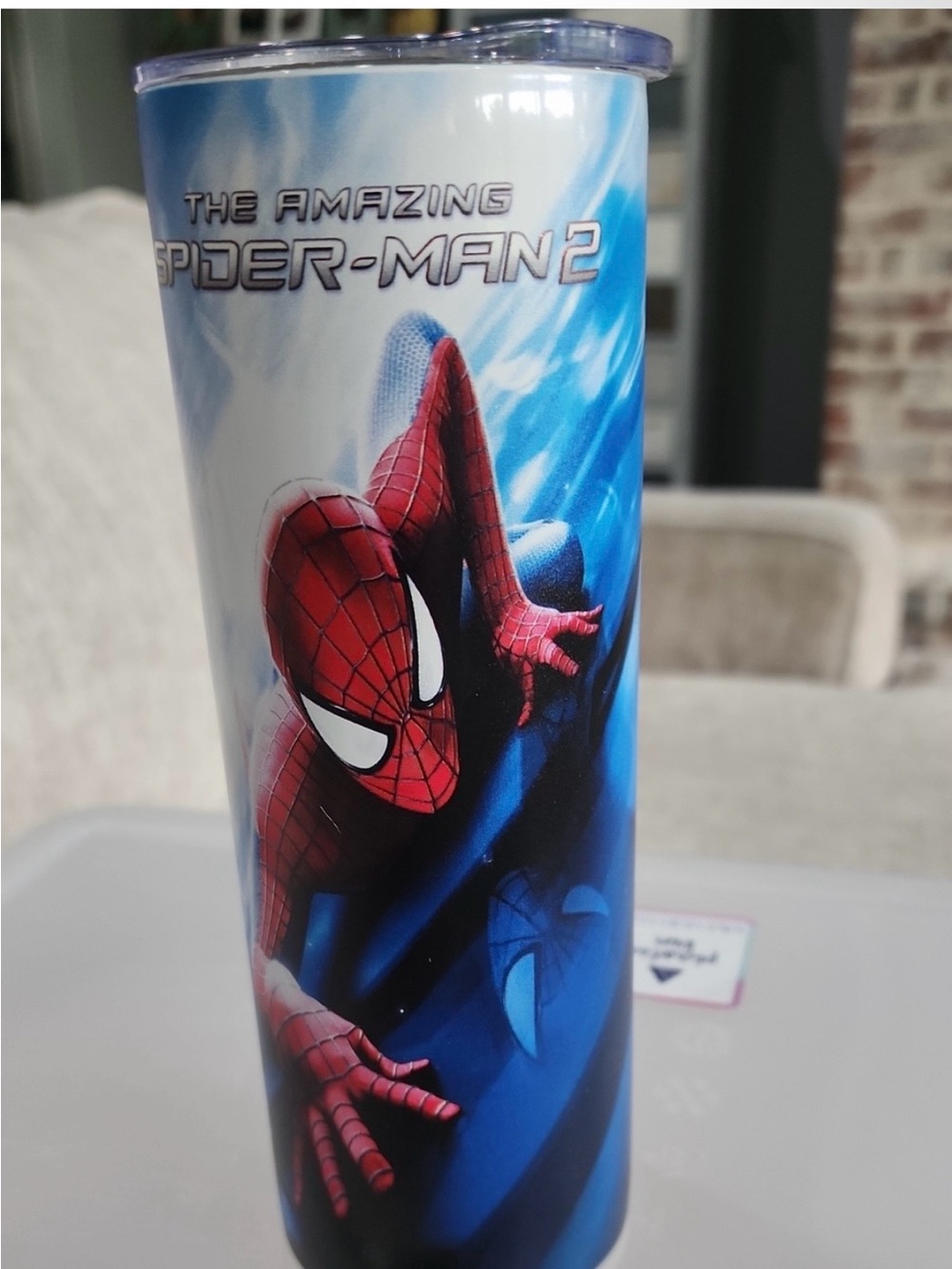 Spiderman Tall Travel Tumbler - Red, Blue, White - Picture 2 of 2